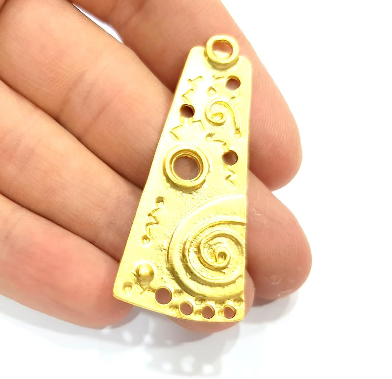 Gold Charm Gold Plated Charms  (54x23mm)  G10014