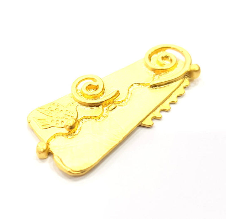 2 Gold Charm Gold Plated Charms  (45x20mm)  G10015