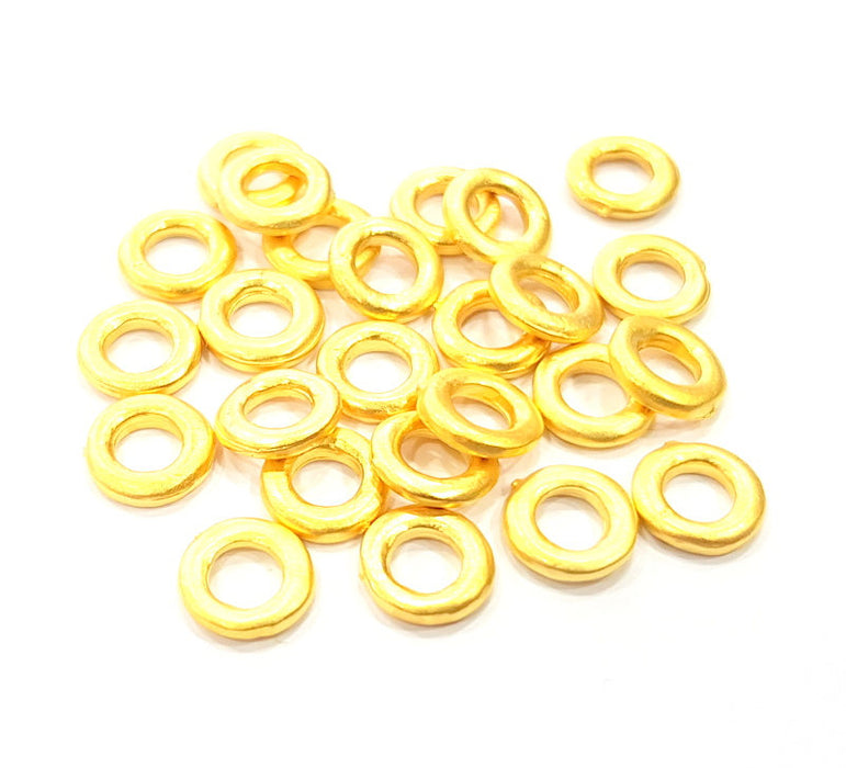 10 Gold Spacer Gold Plated Metal Beads  (10 mm)  G10019