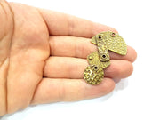 2 Antique Bronze Plated Chrams (52x32mm) G10058