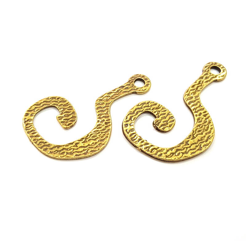 2 Antique Bronze Plated Pendant (53x32mm) G10060