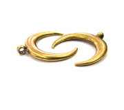 2 Crescent Charm Antique Bronze Charm Antique Bronze Plated Charms (28mm) G10067