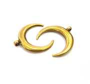 2 Crescent Charm Antique Bronze Charm Antique Bronze Plated Charms (28mm) G10067