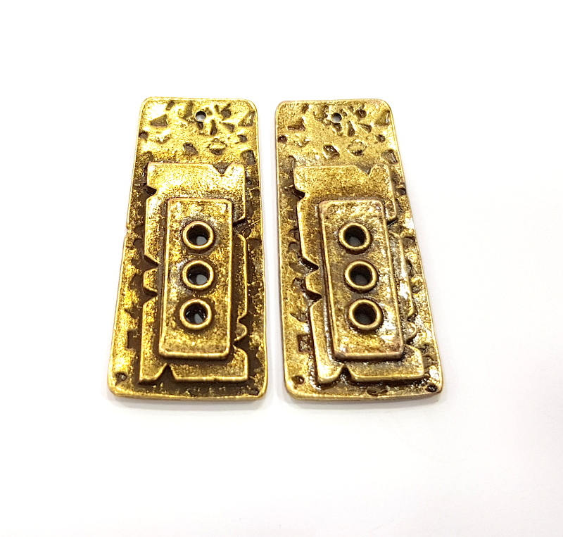 2 Antique Bronze Charm Antique Bronze Plated Charms (43x19mm) G10071