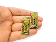 2 Antique Bronze Charm Antique Bronze Plated Charms (43x19mm) G10071