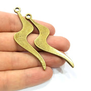 2 Antique Bronze Charm Antique Bronze Plated Charms (72x24mm) G10073