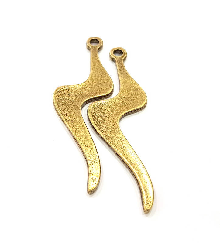 2 Antique Bronze Charm Antique Bronze Plated Charms (72x24mm) G10073