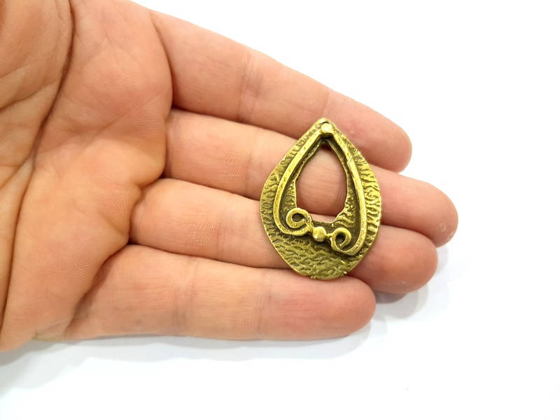 2 Antique Bronze Charm Antique Bronze Plated Charms (43x30mm) G10076