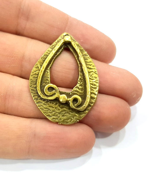 2 Antique Bronze Charm Antique Bronze Plated Charms (43x30mm) G10076