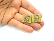 2 Antique Bronze Charm Antique Bronze Plated Charms (24x21mm) G10077