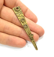 2 Antique Bronze Charm Antique Bronze Plated Charms (73x12mm) G10080