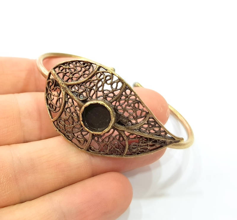 Bangle Blanks Antique Bronze Bracelet Blanks Cuff Blanks Adjustable Bracelet Blank Antique Bronze Plated Brass (10mm Blanks) G10087