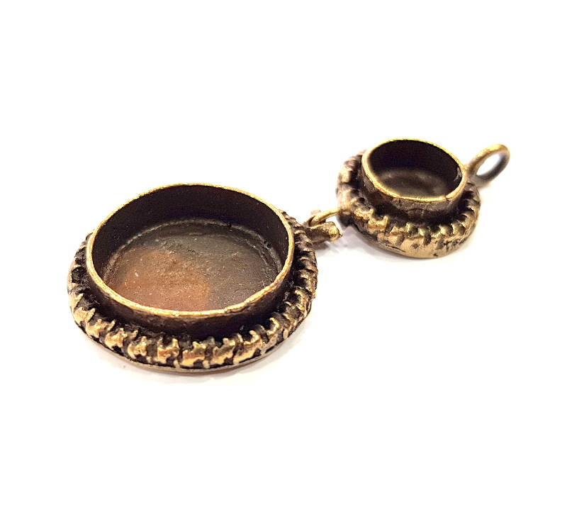 Antique Bronze Pendant Blank inlay Blank Mosaic Blank Resin Blank Bezel Base Setting Mountings Antique Bronze Plated Brass G10109