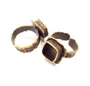 Antique Bronze Ring Blank inlay Ring Blank Mosaic Bezel Base Settings Cabochon Mountings (10x10mm Blank ) Antique Bronze Plated Brass G10123