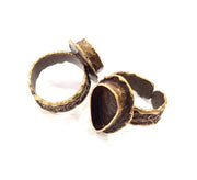 Antique Bronze Ring Blank inlay Ring Blank Mosaic Bezel Base Settings Cabochon Mountings (14x10mm Blank ) Antique Bronze Plated Brass G10126