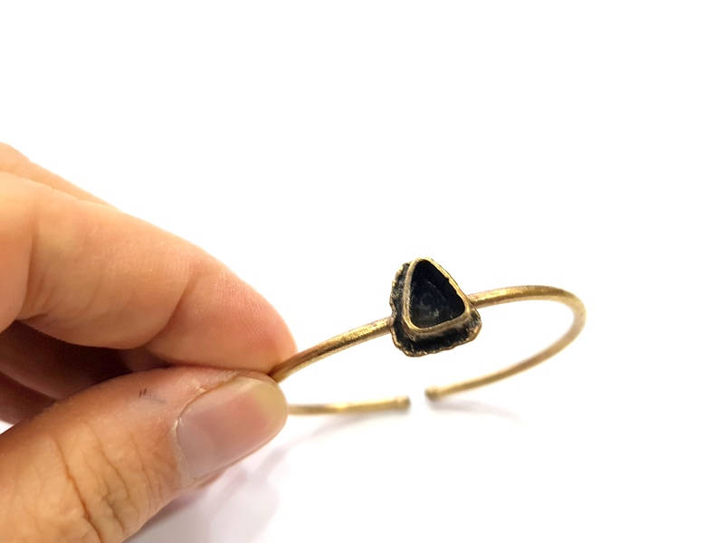 Bangle Blanks Antique Bronze Bracelet Blanks Cuff Blanks Adjustable Bracelet Blank Antique Bronze Plated Brass (9x7mm Blanks) G10129