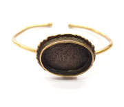 Bangle Blanks Antique Bronze Bracelet Blanks Cuff Blanks Adjustable Bracelet Blank Antique Bronze Plated Brass (24x17mm Blanks) G10132