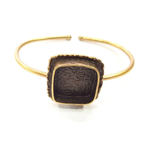 Bangle Blanks Antique Bronze Bracelet Blanks Cuff Blanks Adjustable Bracelet Blank Antique Bronze Plated Brass (18x18mm Blanks) G10133