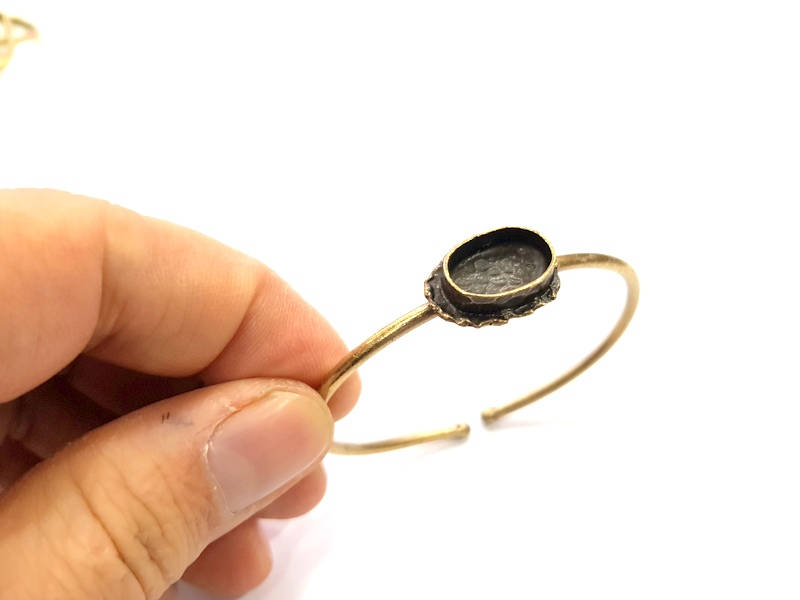 Bangle Blanks Antique Bronze Bracelet Blanks Cuff Blanks Adjustable Bracelet Blank Antique Bronze Plated Brass (14x10mm Blanks) G10135