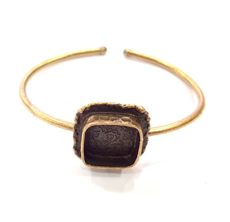 Bangle Blanks Antique Bronze Bracelet Blanks Cuff Blanks Adjustable Bracelet Blank Antique Bronze Plated Brass (15x15mm Blanks) G10136