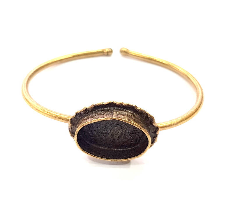 Bangle Blanks Antique Bronze Bracelet Blanks Cuff Blanks Adjustable Bracelet Blank Antique Bronze Plated Brass (18x13mm Blanks) G10140