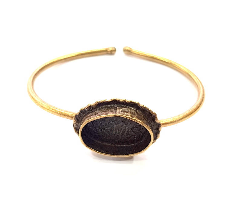 Bangle Blanks Antique Bronze Bracelet Blanks Cuff Blanks Adjustable Bracelet Blank Antique Bronze Plated Brass (18x13mm Blanks) G10140
