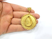Raw Brass Pendant Blank Mosaic Base Blank inlay Blank Necklace Blank Resin Blank Mountings Cabochon Bezel Base  (25x18mm blank) G10141