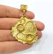 Raw Brass Pendant Blank Mosaic Base Blank inlay Blank Necklace Blank Resin Blank Mountings Cabochon Bezel Base  (10mm blank) G10142