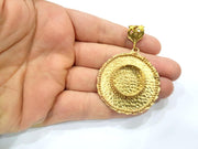 Raw Brass Pendant Blank Mosaic Base Blank inlay Blank Necklace Blank Resin Blank Mountings Cabochon Bezel Base  (20mm blank) G10144