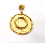 Raw Brass Pendant Blank Mosaic Base Blank inlay Blank Necklace Blank Resin Blank Mountings Cabochon Bezel Base  (20mm blank) G10144