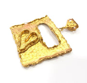 Raw Brass Pendant Blank Mosaic Base Blank inlay Blank Necklace Blank Resin Blank Mountings Cabochon Bezel Base  (22x18mm blank) G10147