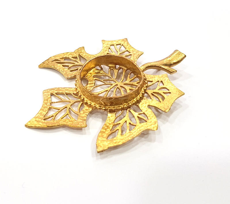 Raw Brass Pendant Blank Mosaic Base Blank inlay Blank Necklace Blank Resin Blank Mountings Cabochon Bezel Base  (20mm blank) G10151
