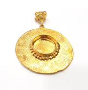Raw Brass Pendant Blank Mosaic Base Blank inlay Blank Necklace Blank Resin Blank Mountings Cabochon Bezel Base  (20mm blank) G10150