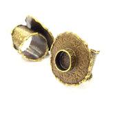 Antique Bronze Ring Blank Ring Setting inlay Blank Mosaic Bezel Base Cabochon Mountings (10mm Blank ) Antique Bronze Plated Brass G10152