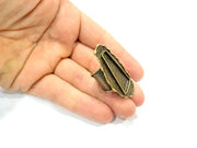 Antique Bronze Ring Blank Ring Setting inlay Blank Mosaic Bezel Base Cabochon Mountings (33x11mm Blank ) Antique Bronze Plated Brass G10153