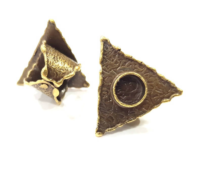 Antique Bronze Ring Blank Ring Setting inlay Blank Mosaic Bezel Base Cabochon Mountings (10mm Blank ) Antique Bronze Plated Brass G10154