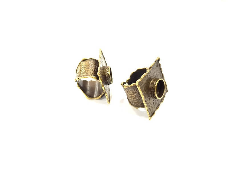 Antique Bronze Ring Blank Ring Setting inlay Blank Mosaic Bezel Base Cabochon Mountings (10mm Blank ) Antique Bronze Plated Brass G10156