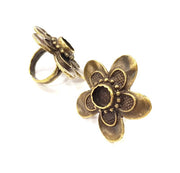 Antique Bronze Ring Blank Ring Setting inlay Blank Mosaic Bezel Base Cabochon Mountings (10mm Blank ) Antique Bronze Plated Brass G10158