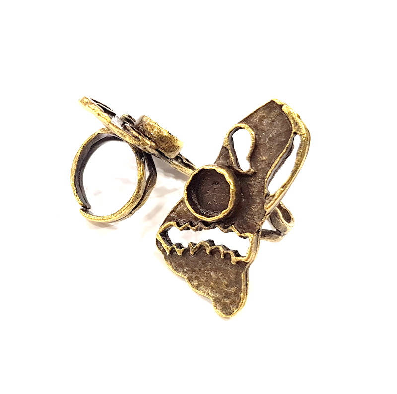 Antique Bronze Ring Blank Ring Setting inlay Blank Mosaic Bezel Base Cabochon Mountings (10mm Blank ) Antique Bronze Plated Brass G10159