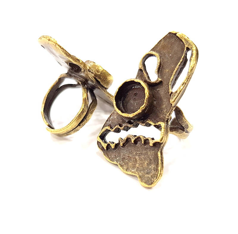 Antique Bronze Ring Blank Ring Setting inlay Blank Mosaic Bezel Base Cabochon Mountings (10mm Blank ) Antique Bronze Plated Brass G10159