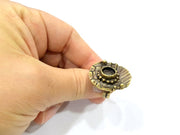 Antique Bronze Ring Blank Ring Setting inlay Blank Mosaic Bezel Base Cabochon Mountings (10mm Blank ) Antique Bronze Plated Brass G10160