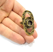Antique Bronze Ring Blank Ring Setting inlay Blank Mosaic Bezel Base Cabochon Mountings (10mm Blank ) Antique Bronze Plated Brass G10161