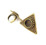 Antique Bronze Ring Blank Ring Setting inlay Blank Mosaic Bezel Base Cabochon Mountings (14mm Blank ) Antique Bronze Plated Brass G10169
