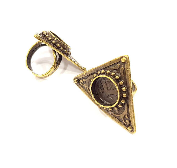 Antique Bronze Ring Blank Ring Setting inlay Blank Mosaic Bezel Base Cabochon Mountings (14mm Blank ) Antique Bronze Plated Brass G10169