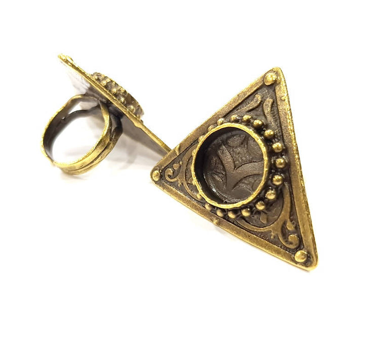Antique Bronze Ring Blank Ring Setting inlay Blank Mosaic Bezel Base Cabochon Mountings (14mm Blank ) Antique Bronze Plated Brass G10169