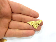 2 Raw Brass Hammered Connector Charms 36x19mm  G11922