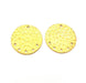 2 Raw Brass Hammered Connector Charms 21mm  G11923