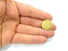 2 Raw Brass Hammered Connector Charms 21mm  G11923