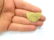 Raw Brass Hammered Connector Charms 36x23mm  G11928