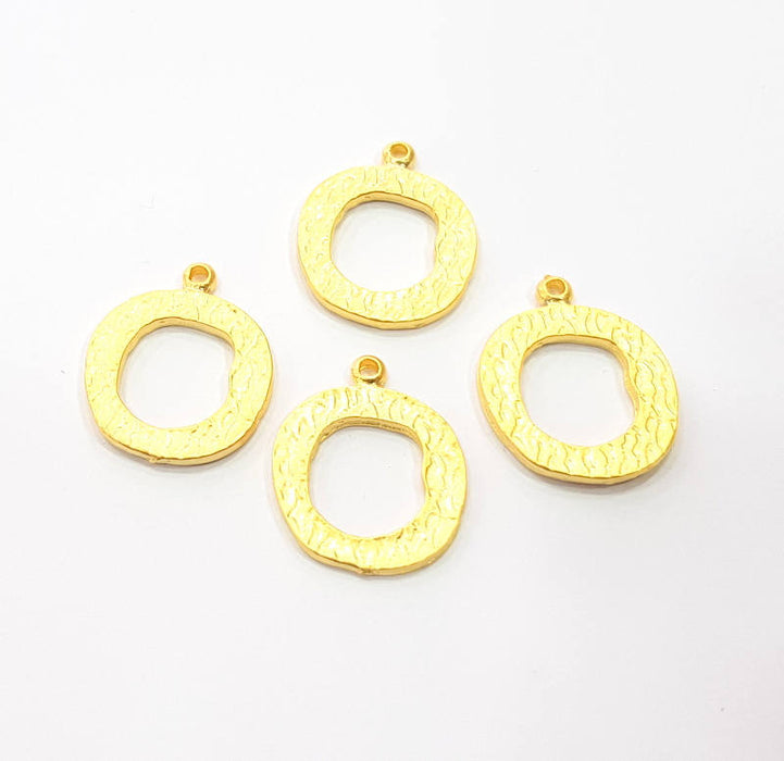 4 Gold Charm Gold Plated Charms  (22x18mm)  G10173